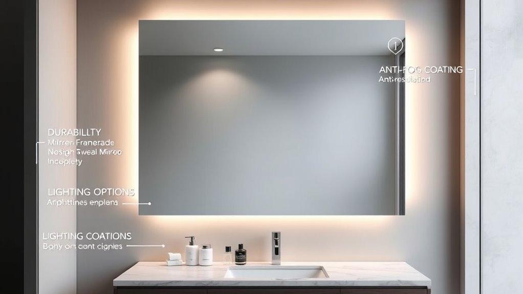 mirror size lighting smart features