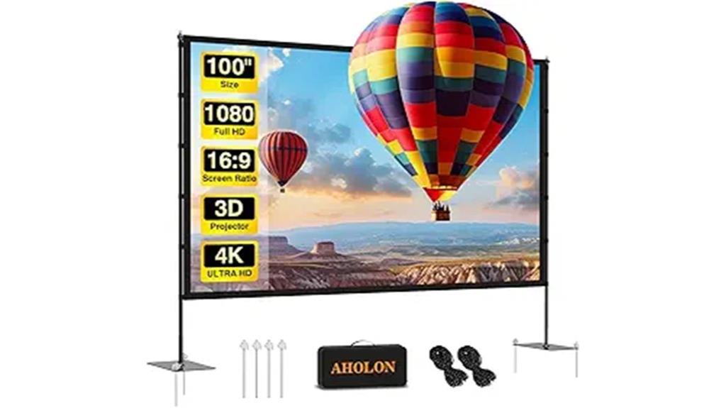 portable 100 inch movie screen