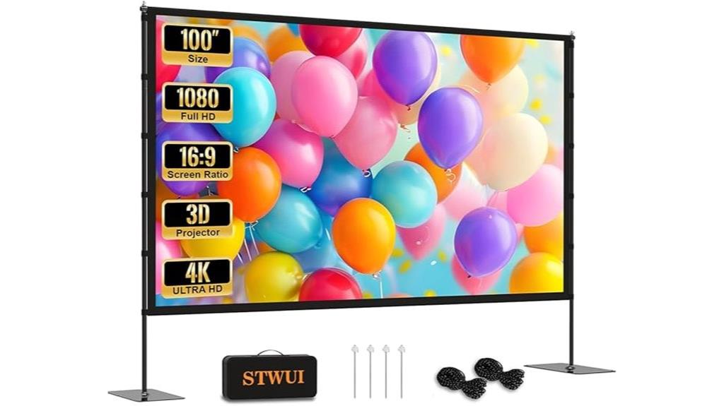 portable 100 inch outdoor projector