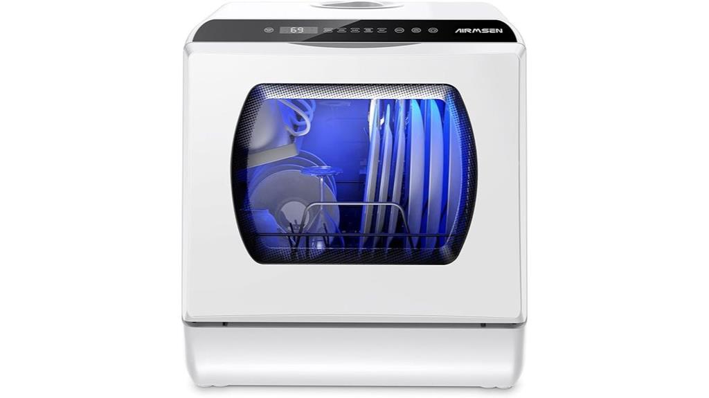 portable countertop dishwasher with programs