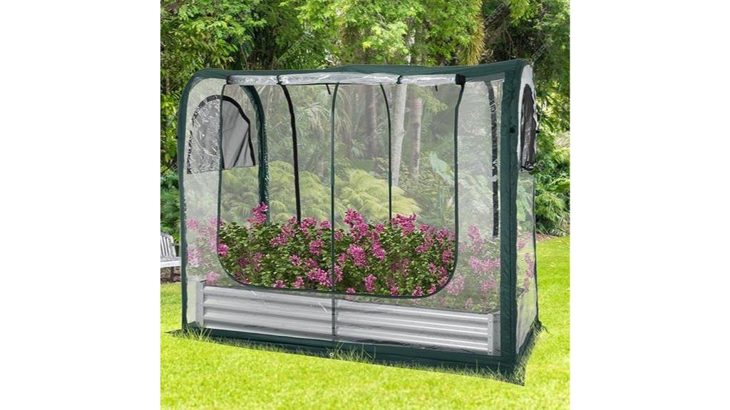 portable greenhouse with garden bed