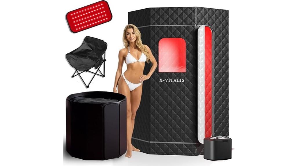 portable sauna with red light