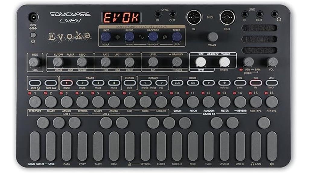 portable synth with granular effects