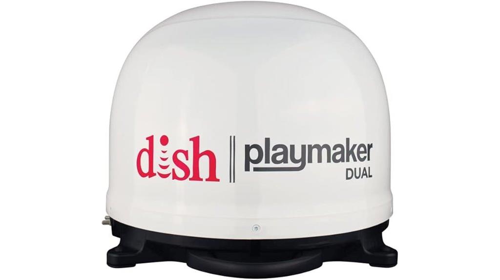 portable white dish antenna