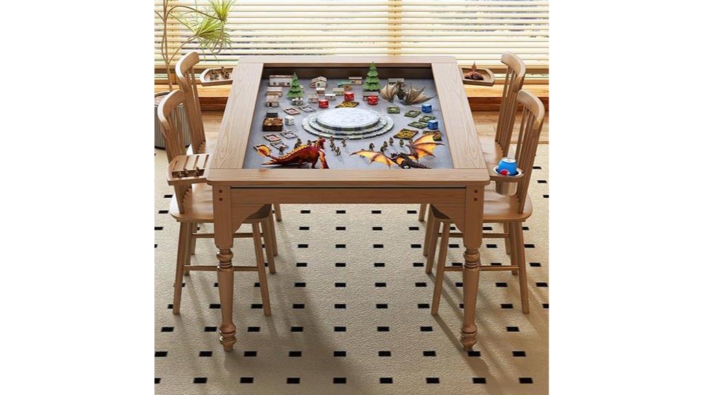 removable top wood table