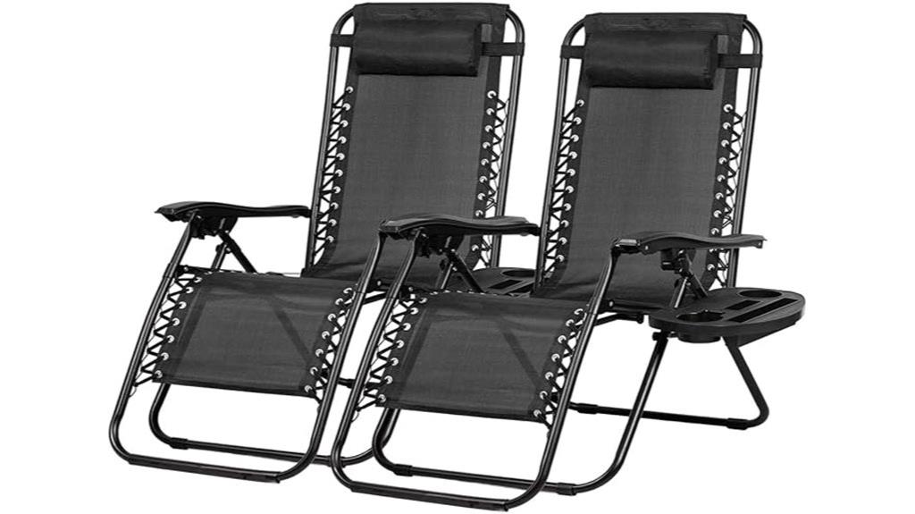 set of two patio recliners