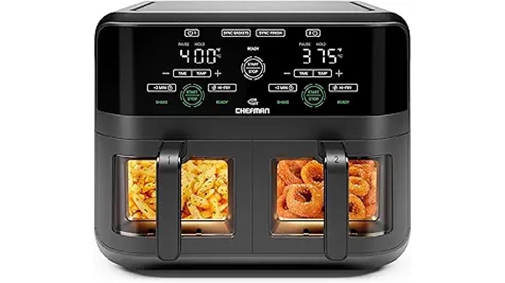 six quart dual basket air fryer