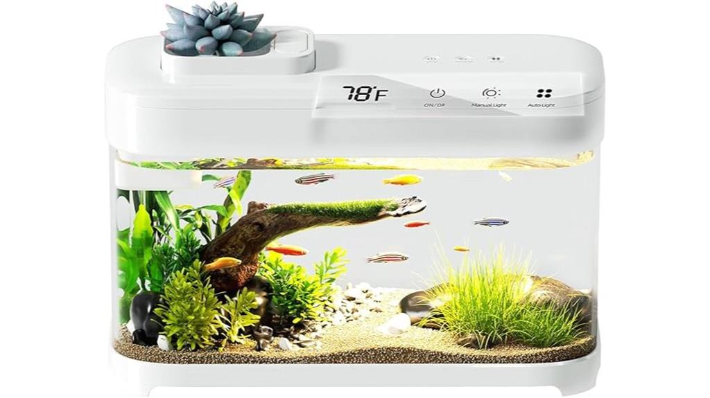 small aquarium with monitor
