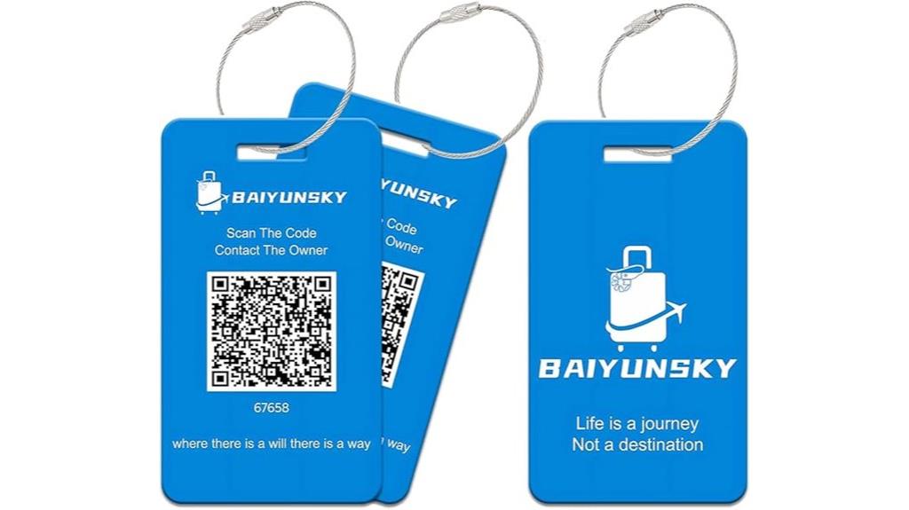 smart blue qr luggage tags