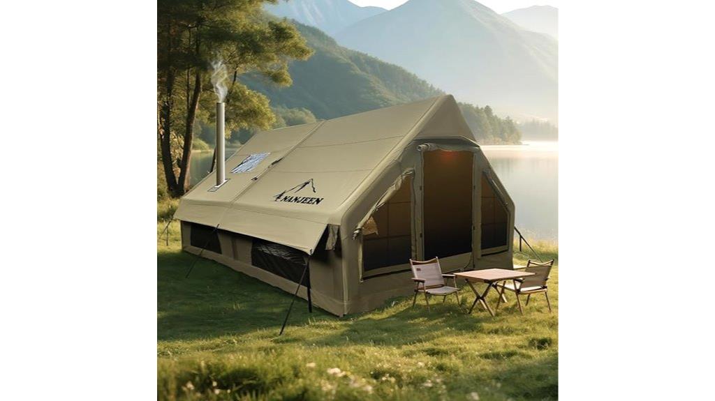 spacious inflatable camping tent