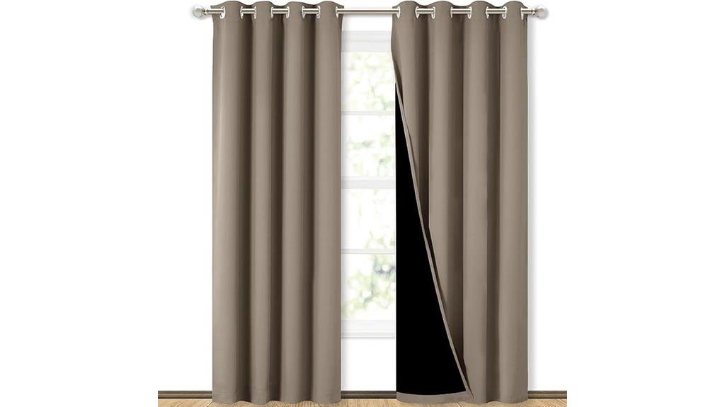 taupe full shade curtains