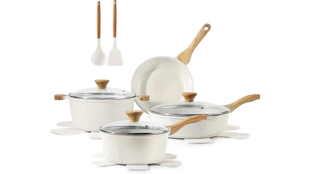 thirteen piece ceramic cookware