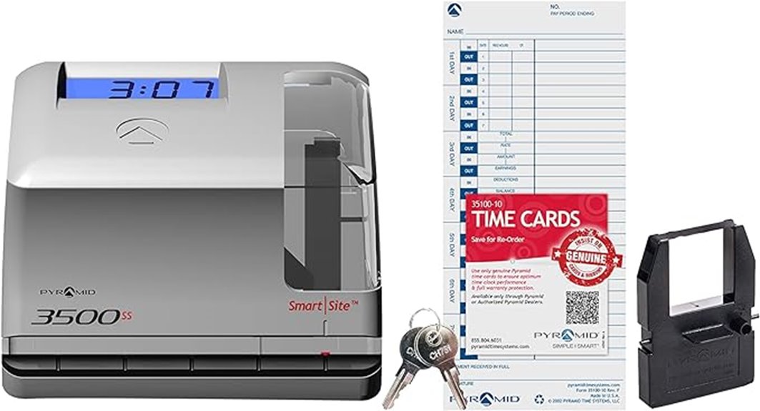 time clock and stamp