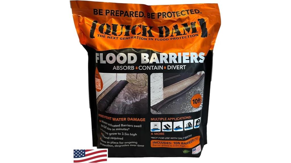 water activated flood barrier