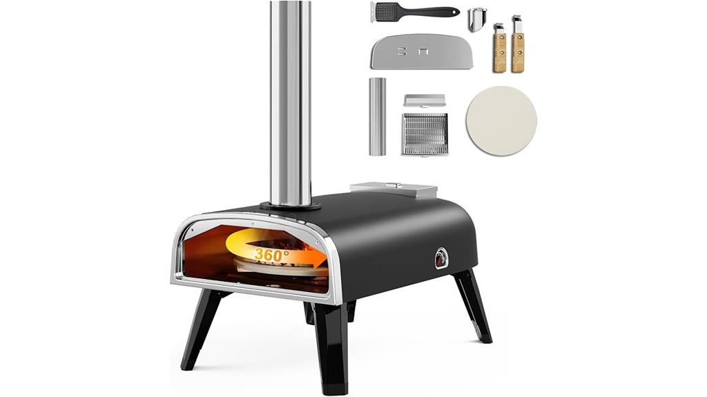 wood fired rotatable pizza oven