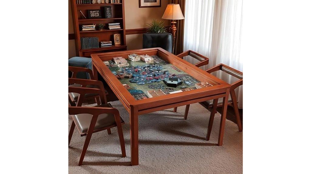 wooden game table with removable top