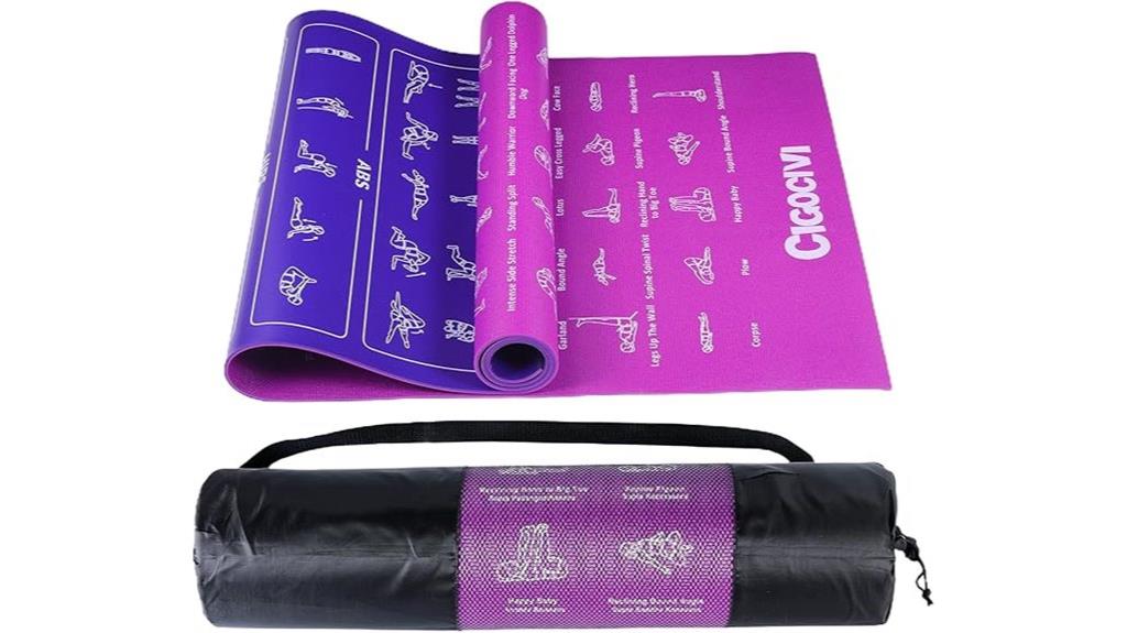 yoga mat with poses