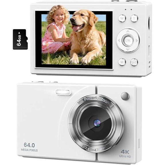 4K Kids Digital Camera with 64GB Card