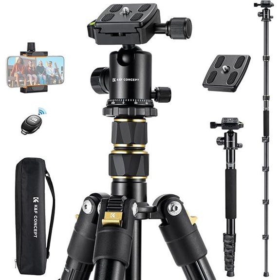 aluminum camera tripod with remote