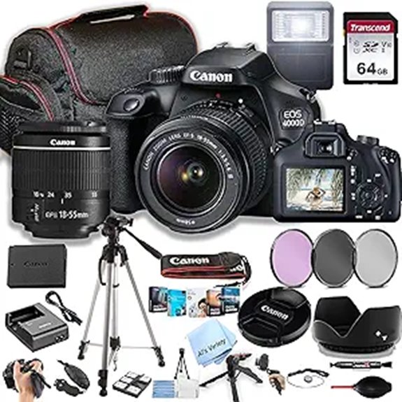 Canon EOS 4000D DSLR Camera Kit with 64GB Bundle