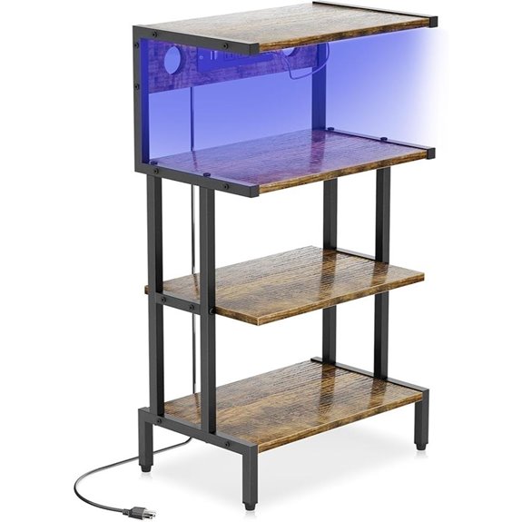 Aquzee 4-Tier Video Game Console Shelf with Lights