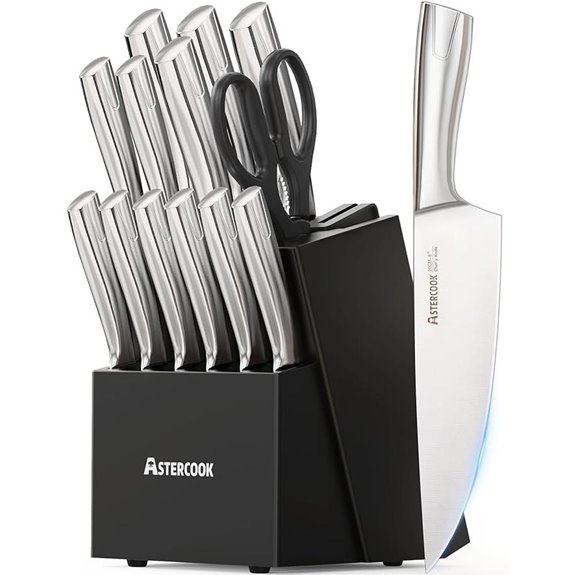 Astercook 15-Piece Stainless Steel Knife Set