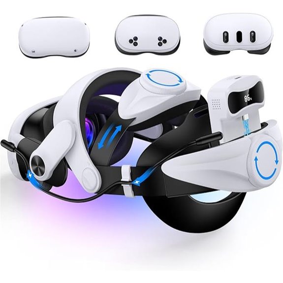 Meta Quest 3/3S/2 Head Strap with Hot-Swap Battery