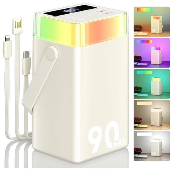 90000mAh Power Bank with Fast Charging & RGB Light