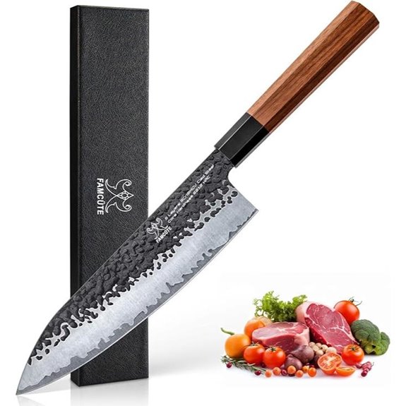 8-Inch Hand-Forged Japanese Chef Knife with Rosewood Handle