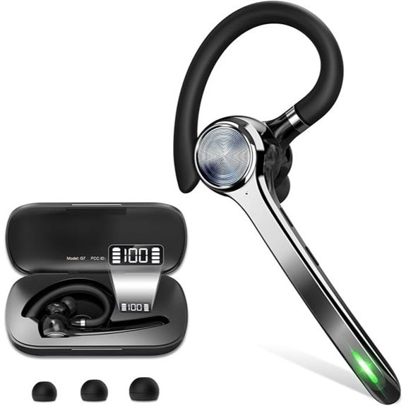 HEIBAS Bluetooth Headset with 72H Talk & Charging Case