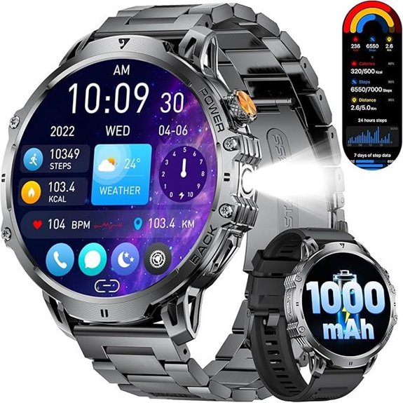 military smart watch with bands