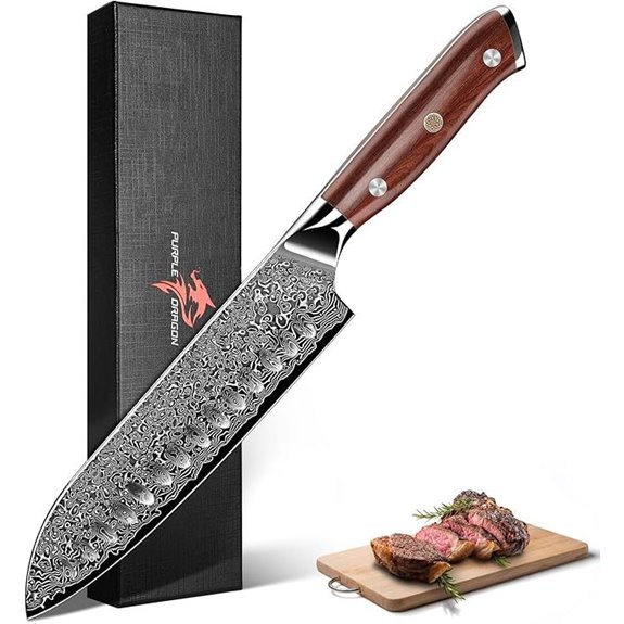 Purple Dragon 7-Inch Damascus Santoku Knife