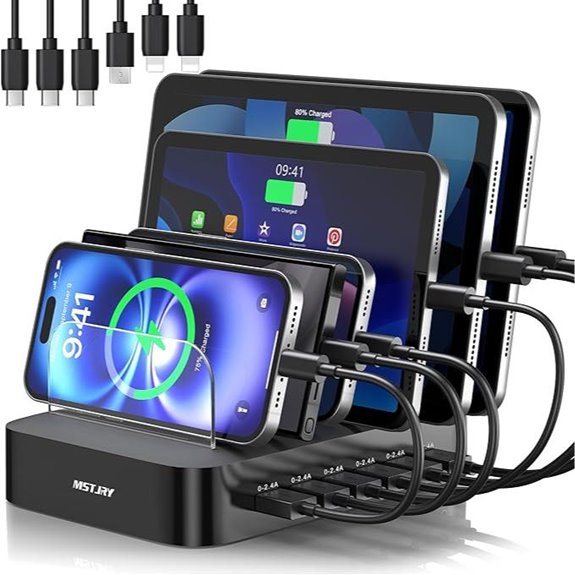 MSTJRY 6-Port Multi-Device Charging Station Dock