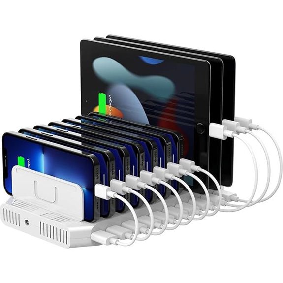 Unitek 10-Port USB Charging Station with Adjustable Dividers