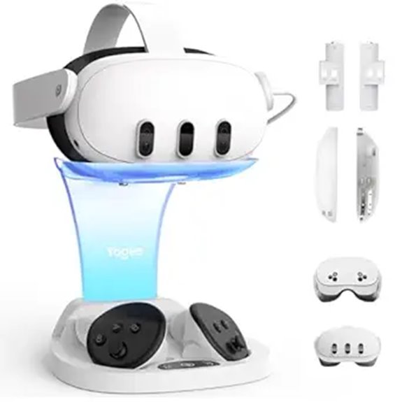 YOGES Quest 3 VR Charging Dock with Batteries