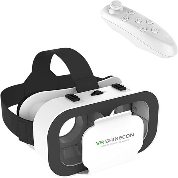 VR Headset with Controller for Phones 4.7-6.5 Inches