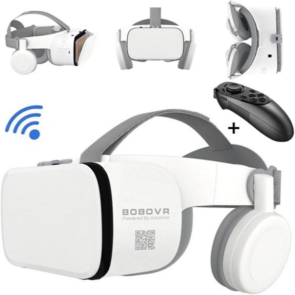 VR Headset with Bluetooth Headphones for iPhone & Samsung