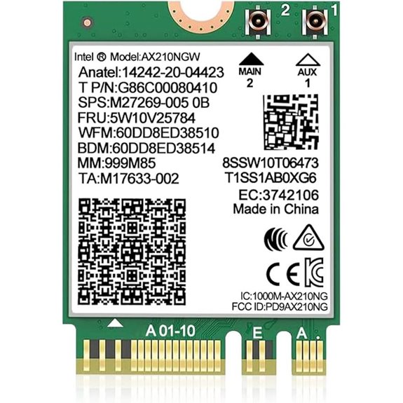 Intel AX210 WiFi 6E Bluetooth 5.3 Network Adapter