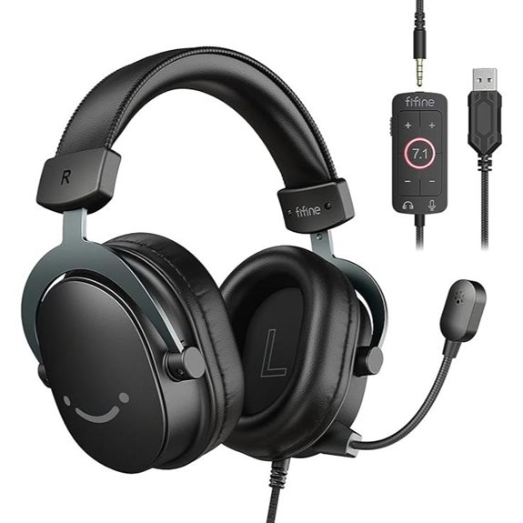 FIFINE Wired Gaming Headset with 7.1 Surround Sound