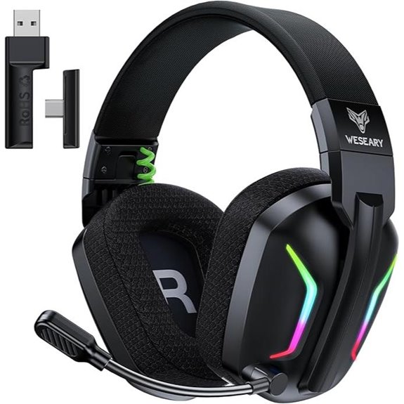 Wireless Gaming Headset for PS5 PC Switch 50H Battery