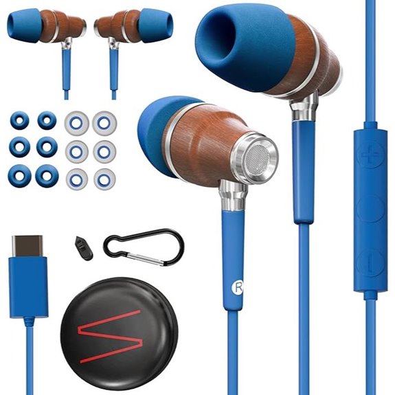 Symphonized Wooden Wired Earphones with Noise Cancellation