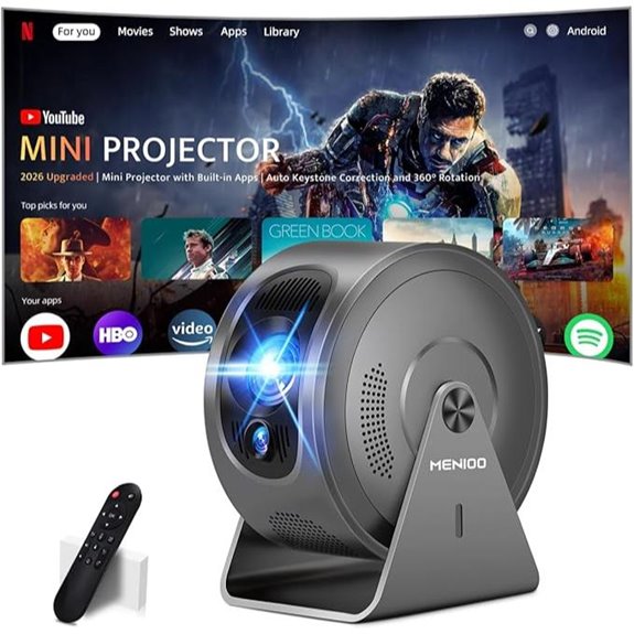 Mini 4K Portable Projector with WiFi 6 & Bluetooth 5.4