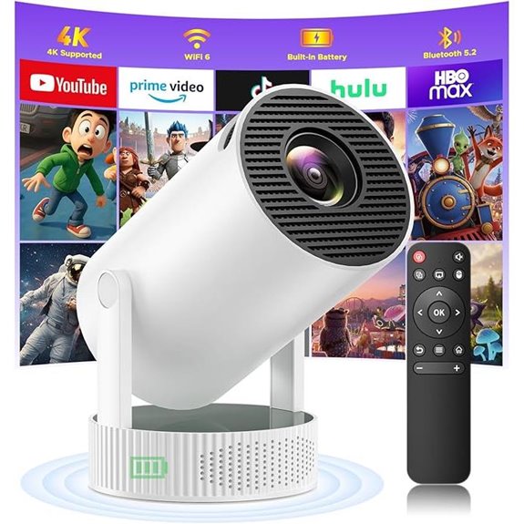 Portable 4K WiFi Bluetooth Mini Projector