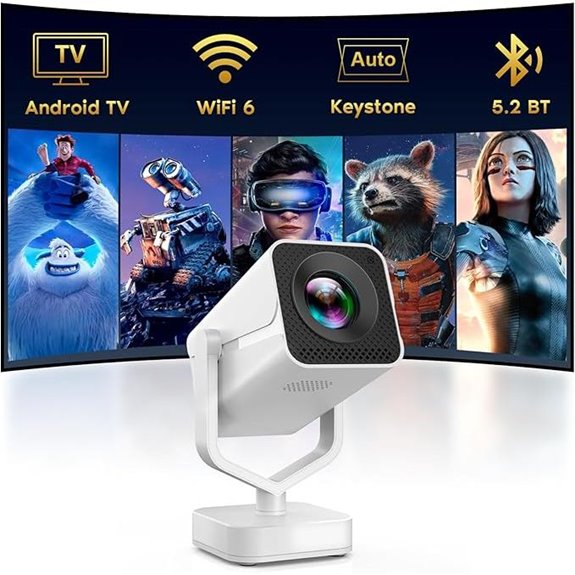 Mini Portable WiFi 6 Bluetooth 5.2 4K Projector