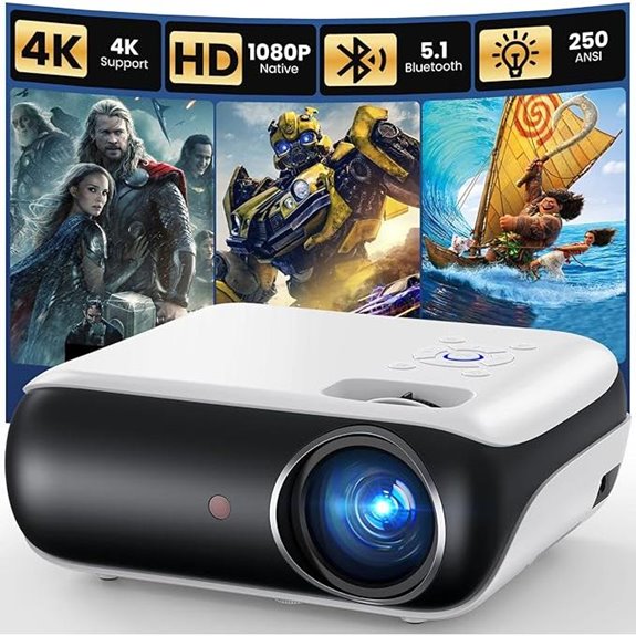HAPPRUN 1080P Bluetooth Mini Portable Movie Projector