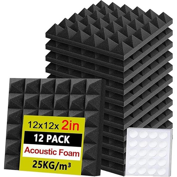 Foneso 12-Pack Acoustic Foam Panels for Soundproofing